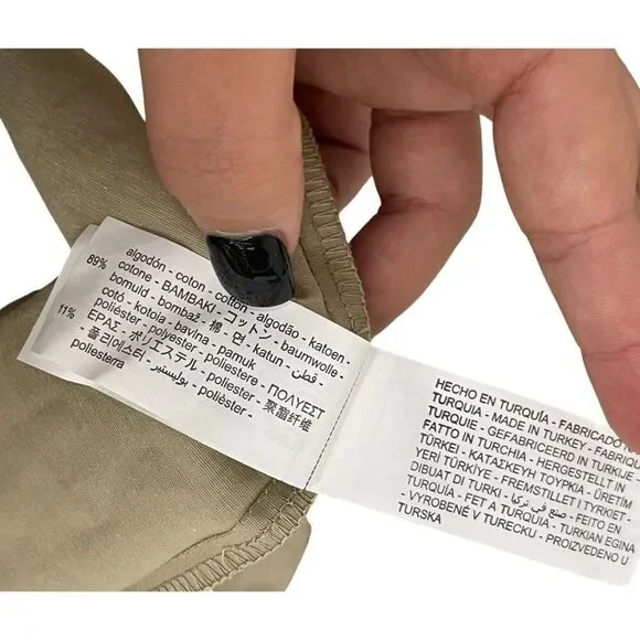 Zara Womens Midi Skirt Small S Tan Brown Cotton Pleated Flared Hem 1971/052 NWD - Picture 10 of 16